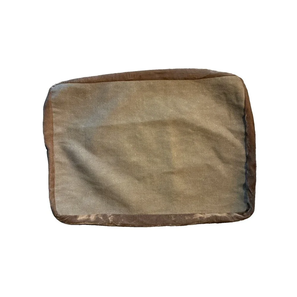 Kevin O’Brien Studio 20x13 Lumbar Pillow Cover Tan Woven Velvet Trim
